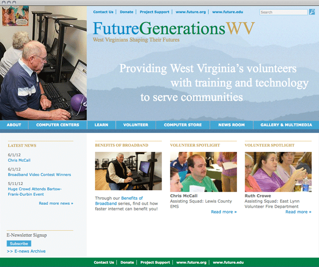 Future West Virginia home page